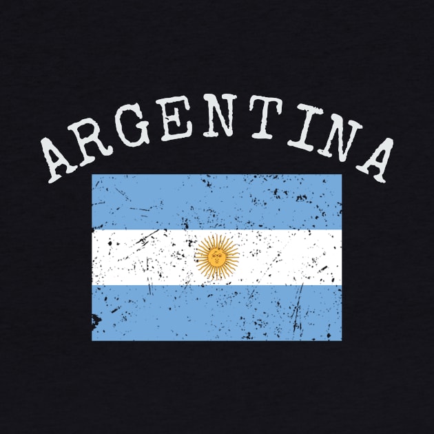 Flag of Argentina Distressed & Faded Retro Vintage Design by PerttyShirty